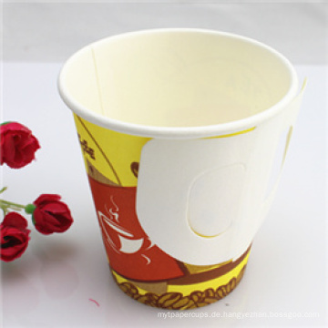 7oz Einweg Single Wall Paper Cup mit Griff Billig Großhandel